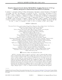Magnetic Monopole Search with the Full Moedal Trapping Detector in 13 Tev Pp Collisions Interpreted in Photon-Fusion and Drell-Yan Production