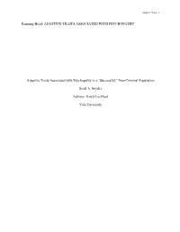 Running Head: ADAPTIVE TRAITS ASSOCIATED with PSYCHOPATHY