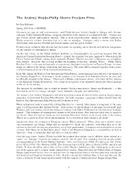 The Andrzej Wajda-Philip Morris Freedom Prize