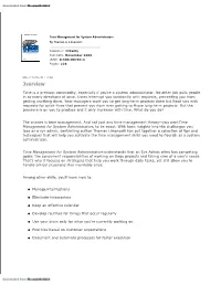 Time Management for System Administrators by Thomas A