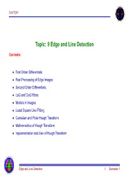 Topic: 9 Edge and Line Detection