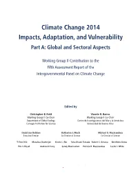 Climate Change 2014: Impacts, Adaptation, and Vulnerability