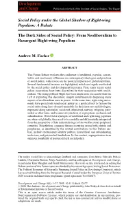 From Neoliberalism to Resurgent Right&#X02010;Wing Populism