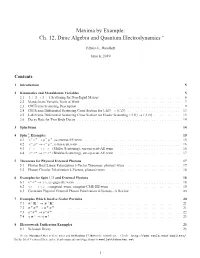 Maxima by Example: Ch. 12, Dirac Algebra and Quantum Electrodynamics ∗