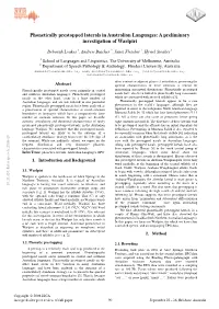 Phonetically Prestopped Laterals in Australian Languages: a Preliminary Investigation of Warlpiri