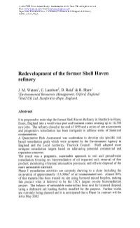 Redevelopment of the Former Shell Haven Refinery