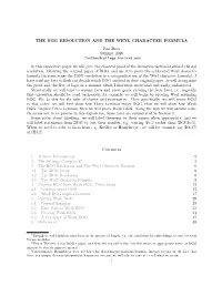 The Bgg Resolution and the Weyl Character Formula