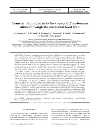 Transfer of Nodularin to the Copepod Eurytemora Affinis Through the Microbial Food Web