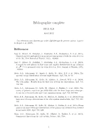 Bibliographie Complète