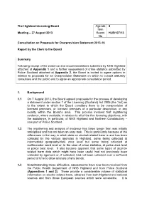 Consultation of Proposals for Overprovision Statement 2013-16