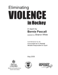 Eliminating Violence in Hockey Report