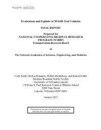 Evaluation and Update of MASH Test Vehicles