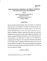 GIBBS PHENOMENON SUPPRESSION and OPTIMAL WINDOWING for ATTENUATION and Q MEASUREMENTS* Cheh Pan Department of Geophysics, Stanfo