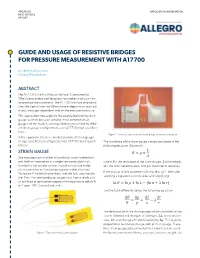 Guide and Usage of Resistive Bridges for Pressure Measurement with The
