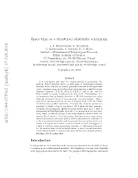 Space-Time As a Structured Relativistic Continuum
