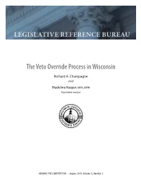 The Veto Override Process in Wisconsin