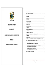 Assin South District Assembly Programme 2: Infrastructure Delivery and Management