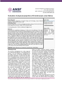 Evaluation of Physical Properties of Errandi-Acrylic Union Fabrics