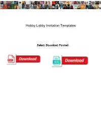 Hobby Lobby Invitation Templates