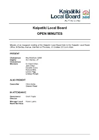 Kaipatiki Local Board OPEN MINUTES