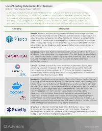 List of Leading Kubernetes Distributions by Dmitry Netis & Jordan Rupar / 5.21.2020