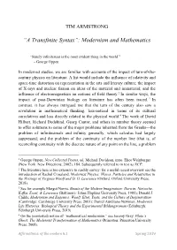 Modernism and Mathematics