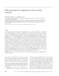 Fold Assessment for Comparative Protein Structure Modeling