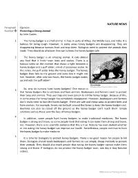 Protecting a Strong Animal Readings (PDF)