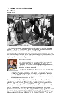 The Legacy of Unification Political Theology