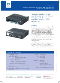 Training Professionals and Researchers on Future Intelligent On-Board Embedded Heterogeneous Processing