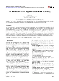 An Automata-Based Approach to Pattern Matching