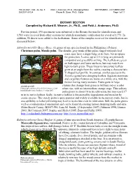 BOTANY SECTION Compiled by Richard E. Weaver, Jr., Ph.D., and Patti J