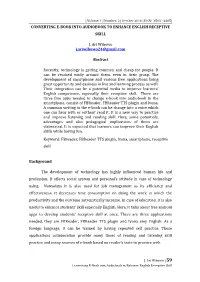 Converting E-Book Into Audiobook to Enhance English Receptive Skill |Recept Volume:Ive 1 | Number:Skill 2 | October 2016 | ISSN: 2503 - 4405|