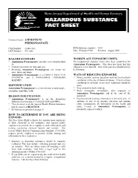 Permanganate Hazard Summary Identification