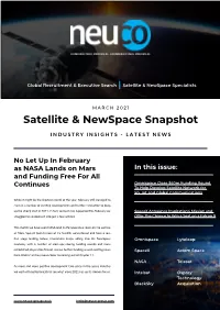 Satellite & Newspace Snapshot