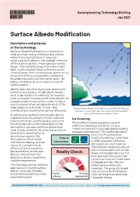 Surface Albedo Modification