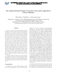 The Common Self-Polar Triangle of Concentric Circles and Its Application to Camera Calibration