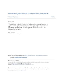 Documentation Strategy and the Center for Popular Music Ellen Garrison Middle Tennessee State University