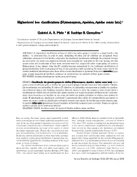 El Bee Classifications (Hymenoptera, Apoidea, Apidae Sensu Lato) 1