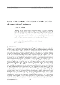 Exact Solution of the Dirac Equation in the Presence of a Gravitational Instanton