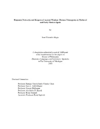 Humanist Networks and Keepers of Ancient Wisdom: Hermes Trimegistus in Medieval and Early Modern Spain