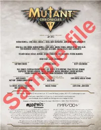 Mutant Chronicles 3Rd Produced by Edition & Updated Factions Jared Blando, Logos by Chris Birch, Mischa Thomas Matthew Comben,Gunnar Roxen Alex Bund