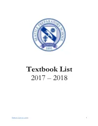 Textbook List 2017 – 2018