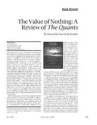 A Review of the Quants