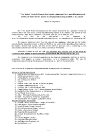 Contributions Sent in Response to the Consultation