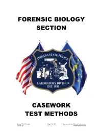 Forensic Biology Section Casework Test Methods