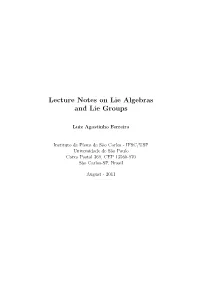 Lecture Notes on Lie Algebras and Lie Groups