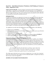 Saint Edward Seminary Preliminary Staff Finding on Commerce Study - Requested Action
