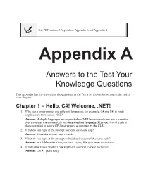 Appendix a and Appendix B