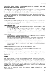 Appendix Ii Hertfordshire County Council's Oversubscription Criteria